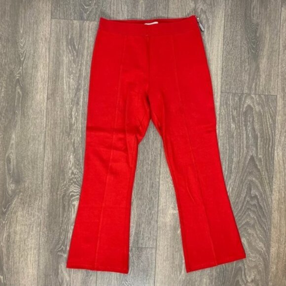 Revolve Lovers and Friends Lee Crop Pants Flare Wide Leg High Waist Red Small - Picture 2 of 13